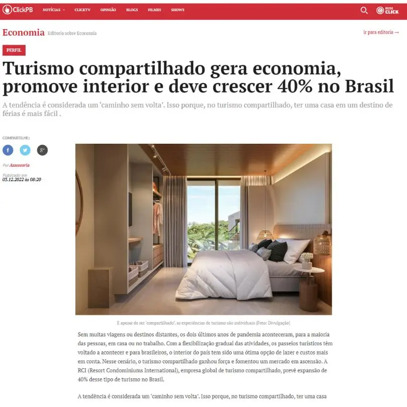 Turismo compartilhado gera economia, promove interior e deve crescer 40% no Brasil